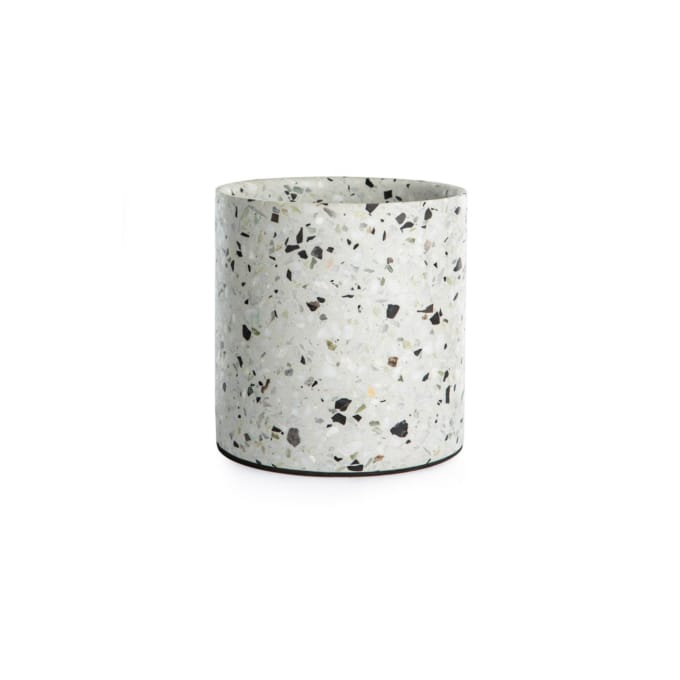 Terrazzo pot medium white