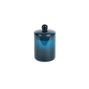 Mika medium blue canister mouth blown glass