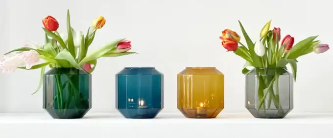 Bliss, colorful glass flower vases