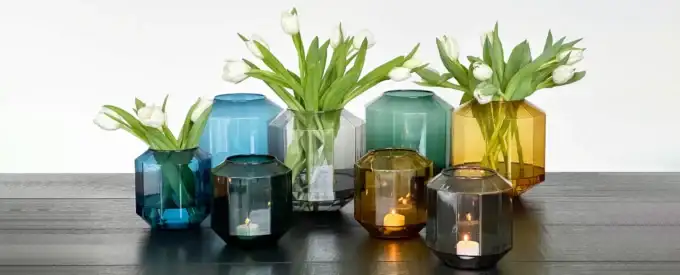 Bliss, a colorful collection of stunning glass flower vases by XLBoom