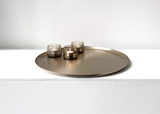 Bao tray soft copper with Dim tealights