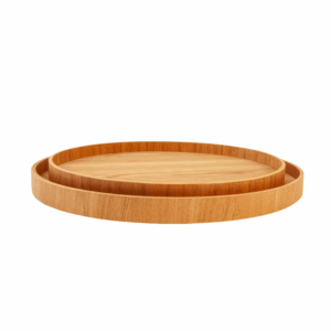 Packshot of two sizes of the round Deck tray by XLBoom in Willow.