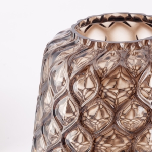 Detail shot of the Kuro Prism vase in color Smokey.