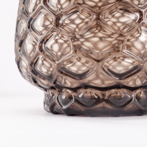 Detail shot of the Kuro Prism vase in color Smokey.